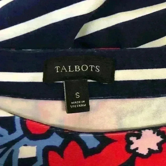 Talbots Stripes and Flowers Fitted Shift Dress - Picture 8 of 8